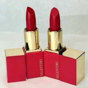 2x Valentino MiniRosso  Lip Color Lipstick  Satin 22R Rosso Valentino Travel